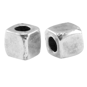 Metall DQ Rohr viereckig Antik silber (Nickelfrei)