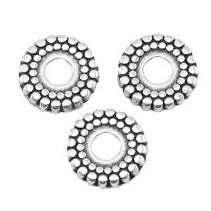 Metall DQ Ring disc 8mm deco Antik silber (nickelfrei)