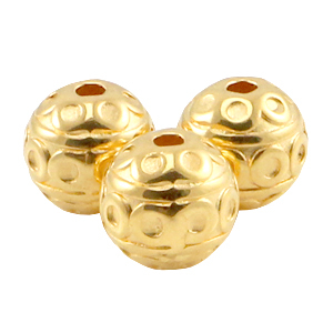 Metall DQ Perlen 8mm deco Gold (Nickelfrei)