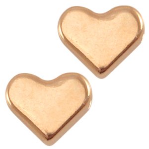 Metall DQ Perlen Herz Rosegold (Nickelfrei)