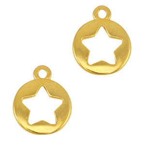 Metall DQ Anh&auml;nger Stern Gold (Nickelfrei)