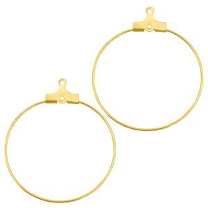 Zubeh&ouml;r Metall DQ Creolen H&auml;nger 30mm Gold (nickelfrei)