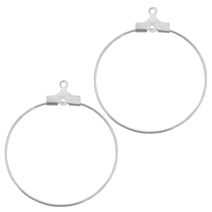 Zubeh&ouml;r Metall DQ Creolen H&auml;nger 30mm Antik silber (nickelfrei)