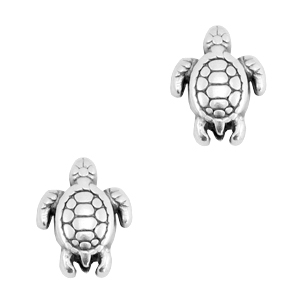 Perlen Metall DQ Schildkr&ouml;te Antik silber (Nickelfrei)