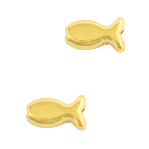 Perlen Metall DQ Fisch Gold (Nickelfrei)