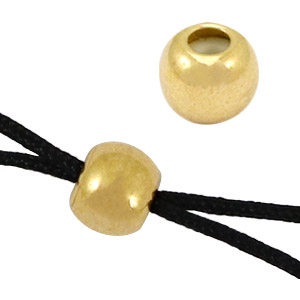 Stopperperlen Metall DQ 5mm Gold (nickelfrei)