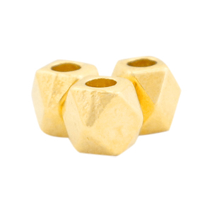 Perlen Metall DQ mit Diamant 3x3mm Gold (Nickelfrei)