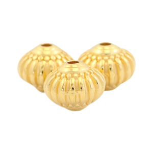 Perlen Metall DQ deco 8x7mm Gold (Nickelfrei)