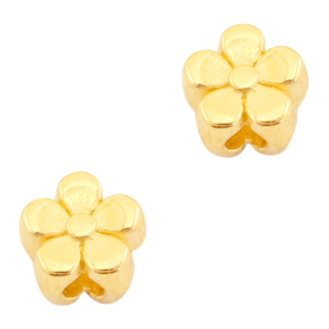 Perlen Metall DQ Blume 4mm Gold (Nickelfrei)