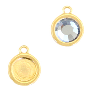 Fassungen Metall DQ Anh&auml;nger f&uuml;r SS20 Flatback Gold (Nickelfrei)
