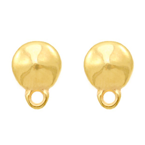 Zubeh&ouml;r Metall DQ Earpin rund mit &Ouml;se Gold (Nickelfrei)