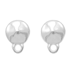 Zubeh&ouml;r Metall DQ Earpin rund mit &Ouml;se Antik silver (nickelfrei)