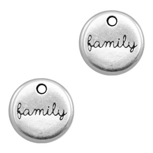 Anh&auml;nger Metall DQ "family" Antik silber (Nickelfrei)