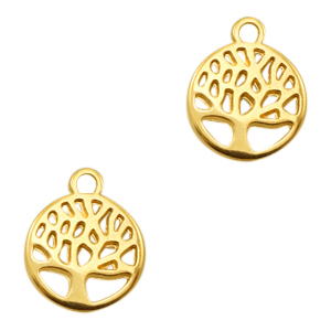 Anh&auml;nger Metall DQ Baum Gold (Nickelfrei)