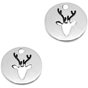 Anh&auml;nger Metall DQ Rentier Antik silber (Nickelfrei)