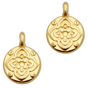 Anh&auml;nger Metall DQ Blume 7mm Gold (Nickelfrei)