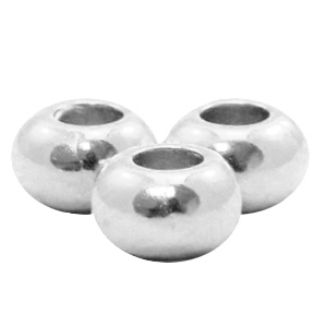 Perlen Metall DQ 6mm Antik silber (Nickelfrei)