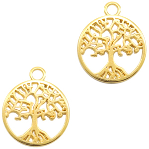 Anh&auml;nger Metall DQ Baum Gold (Nickelfrei)
