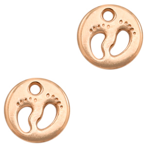 Anh&auml;nger Metall DQ F&uuml;&szlig;e Rosegold (Nickelfrei)
