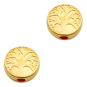 Perlen Metall DQ Disc Baum Gold (Nickelfrei)