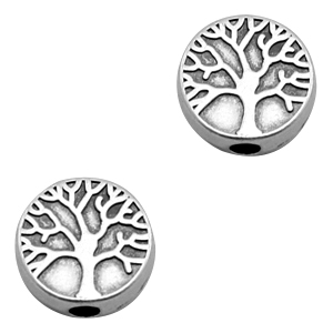 Perlen Metall DQ Disc Baum Antik silber (Nickelfrei)