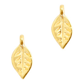 Anh&auml;nger Metall DQ Blatt Gold (Nickelfrei)