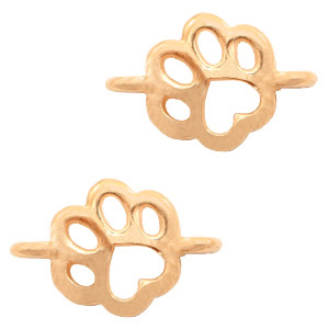 Anh&auml;nger Metall DQ Zwischenst&uuml;ck Hund Pfote Rosegold (Nickelfrei)
