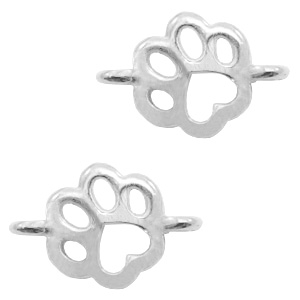 Anh&auml;nger Metall DQ Zwischenst&uuml;ck Hund Pfote Antik silber (Nickelfrei)