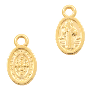 Anh&auml;nger Metall DQ Jezus oval Gold (Nickelfrei)
