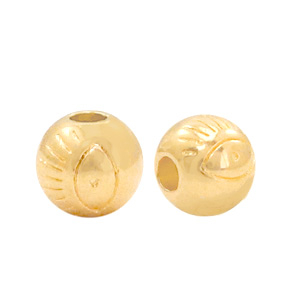 Perlen Metall DQ Auge 6mm Gold (Nickelfrei)