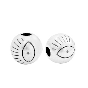 Perlen Metall DQ Auge 6mm Antik silber (Nickelfrei)