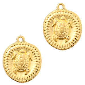 Anh&auml;nger Metall DQ Schildkr&ouml;te Gold (Nickelfrei)