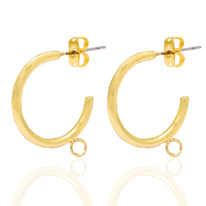 Zubeh&ouml;r Metall DQ Creolen 20mm mit &Ouml;se Gold (Nickelfrei)