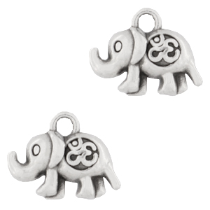 Anh&auml;nger Metall DQ Elephant & Ohm Antik silber (Nickelfrei)