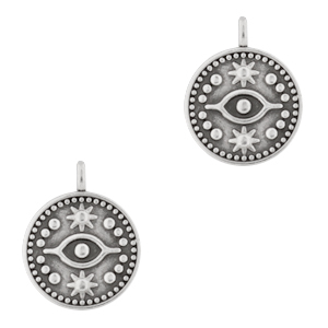 Anh&auml;nger Metall DQ Eye 15mm Antik silber (Nickelfrei)