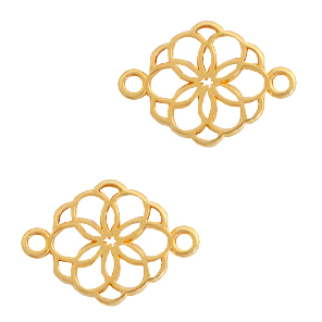 Anh&auml;nger Metall DQ Zwischenst&uuml;ck Blume Gold (Nickelfrei)