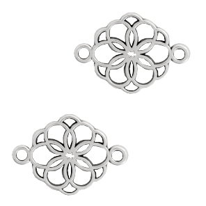 Anh&auml;nger Metall DQ Zwischenst&uuml;ck Blume Antik silber (Nickelfrei)