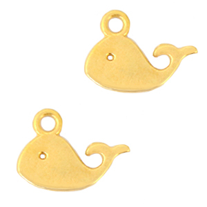 Anh&auml;nger Metall DQ Wal Gold (Nickelfrei)