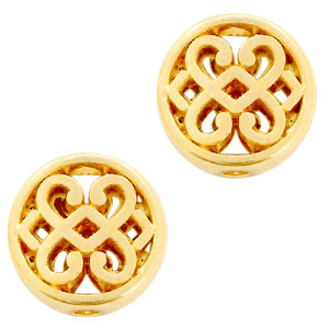 Perlen Metall DQ Blume rund 11mm Gold (Nickelfrei)