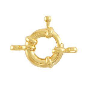 Zubeh&ouml;r Metall DQ Rettungsring Verschluss 13mm mit &Ouml;sen Gold (Nickelfrei)