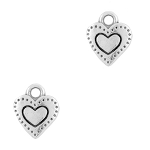 Anh&auml;nger Metall DQ Heart Antik silber (Nickelfrei)
