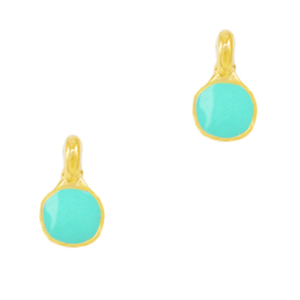 Anh&auml;nger Metall DQ Turquoise green-gold (Nickelfrei)