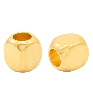 Perle Metall DQ Cube 2.5mm Gold (Nickelfrei)