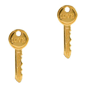 Anh&auml;nger Metall DQ Schl&uuml;ssel "Love" Gold (Nickelfrei)
