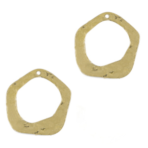 Anh&auml;nger Metall DQ irregular Gold (Nickelfrei)