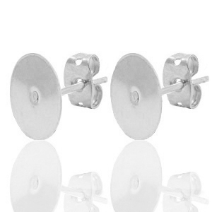 Zubeh&ouml;r Metall DQ Ohrstecker 10mm Antik silber (Nickelfrei)