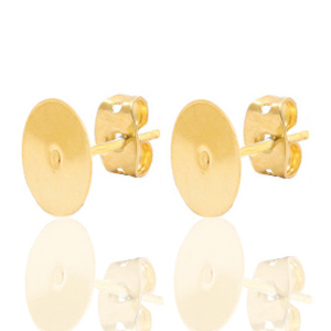 Zubeh&ouml;r Metall DQ Ohrstecker 8mm Gold (Nickelfrei)