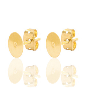 Zubeh&ouml;r Metall DQ Ohrstecker 6mm Gold (Nickelfrei)