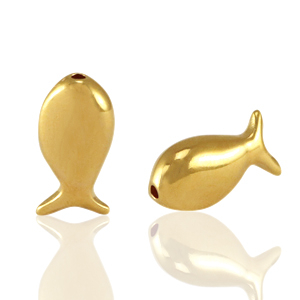 Perle Metall DQ fish Gold (Nickelfrei)