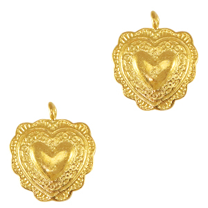 Anh&auml;nger Metall DQ heart Gold (Nickelfrei)